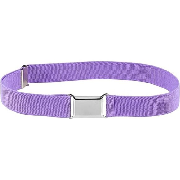 HOLD’EM Children’s Elastic Silver Buckle Belts Boys Girls Toddler 2T-5T-Lavender - Picture 1 of 6